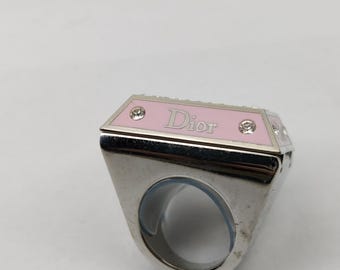 Signed CHRISTIAN DIOR Vintage PRINCESS Ring With Enamel and