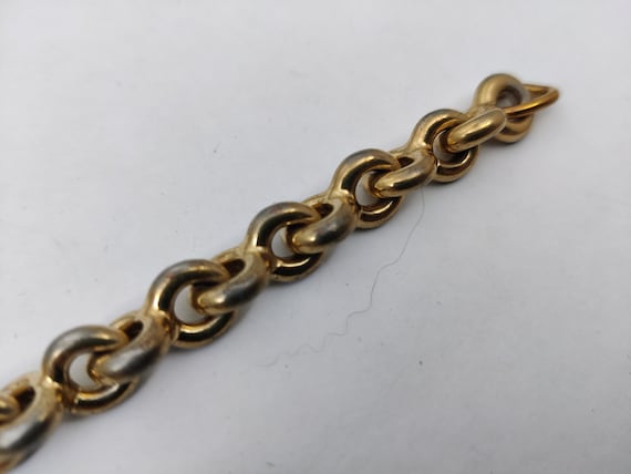 signed AGATHA vintage bracelet with gold metal ch… - image 7