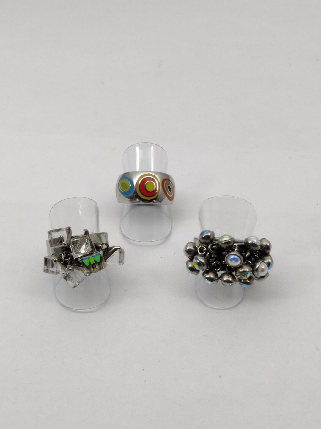 Signed SWATCH Vintage Ring in Silver Metal, Size 7.1/2 USA, Size 56