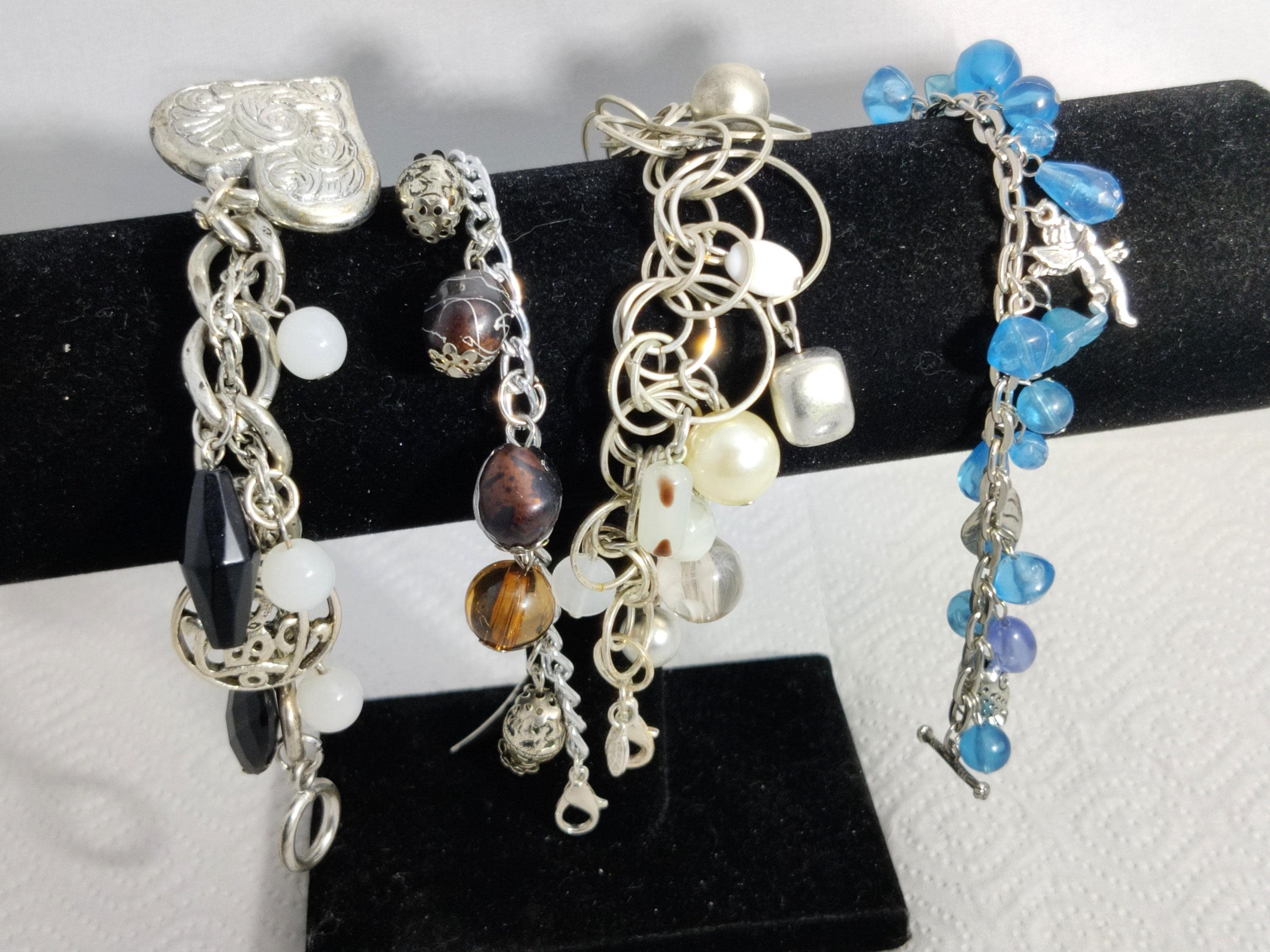 Lot De 5 Perles Pendentifs Breloques Noeud - Métal Argenté Vieilli - Neuf, Pour Création Bijoux DIY
