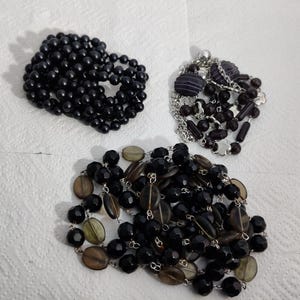 long necklace vintage black color sautoir necklace