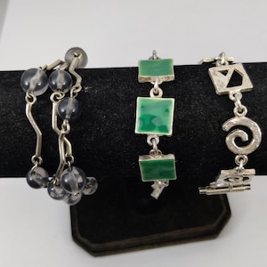 Pulsera vintage Biche de Bère firmada en metal plateado