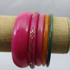 vintage warm colored resin bangle bracelet