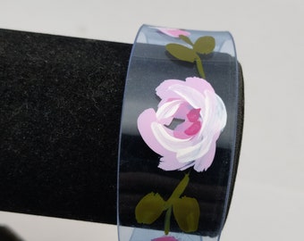Bracelet Vintage En Résine Transparente - Largeur 2 Cm, Occasion En Bon état