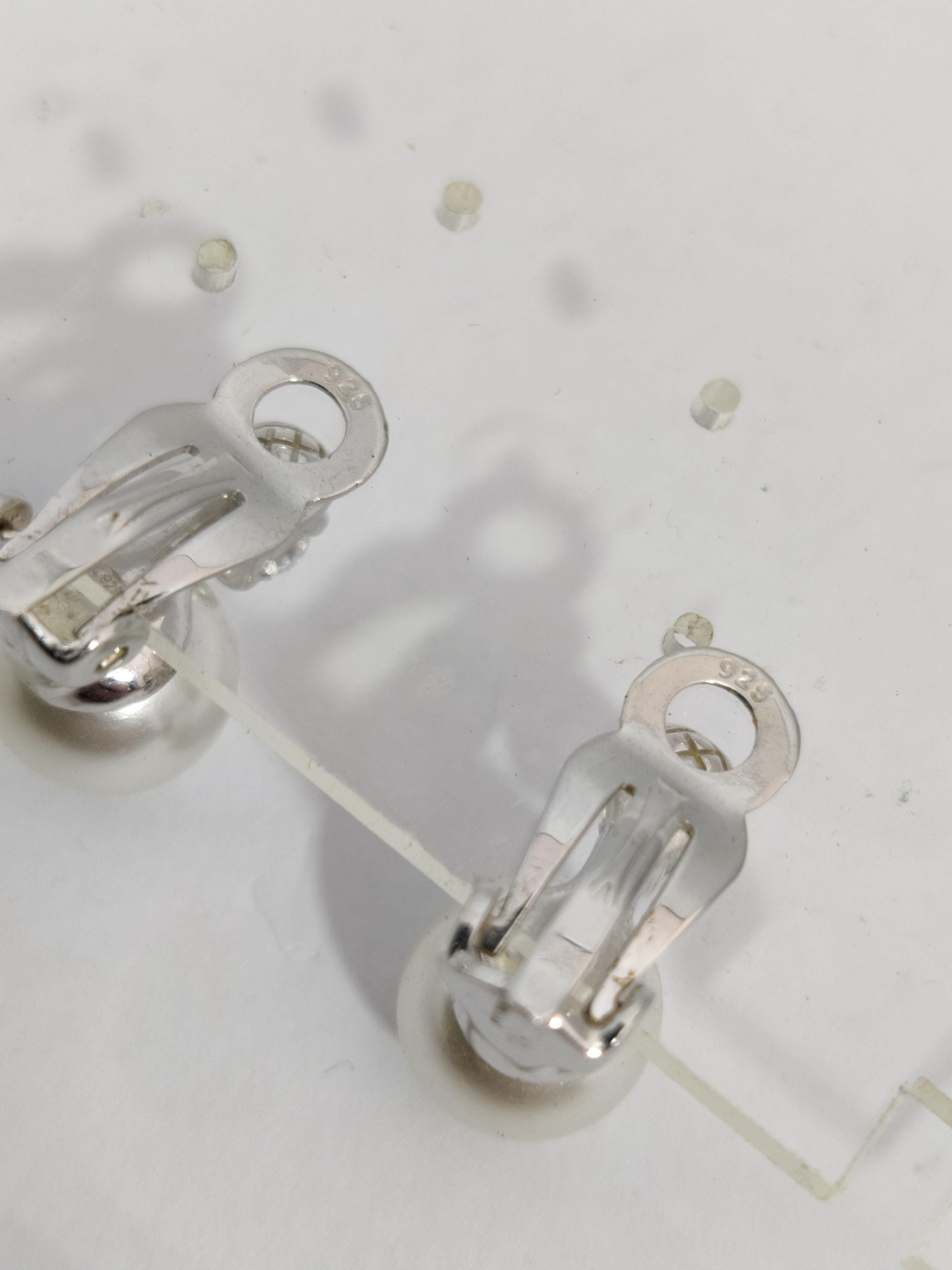 080☻アンティークボタン パール クリップ イヤリング 080☻アンティークボタン パール クリップ イヤリング ヴィンテージの