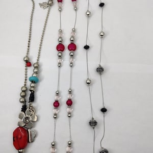 long necklace vintage sautoir necklace in silver metal