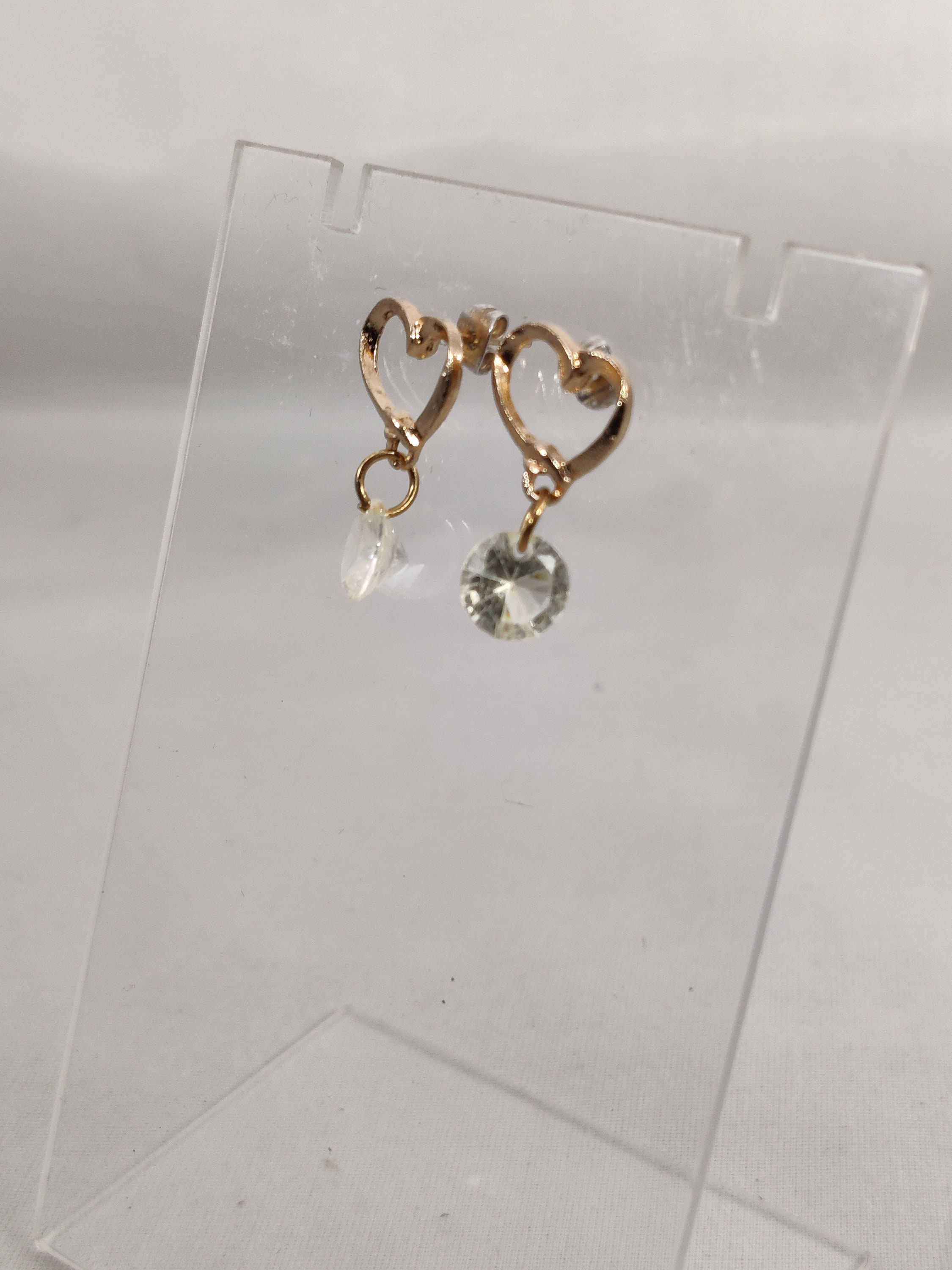 Boucles D'oreilles Vintage En Métal Doré Avec Cristaux - Style Ancien