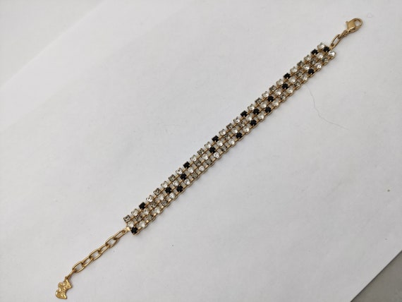 signed AGATHA vintage bracelet with gold metal ch… - image 8