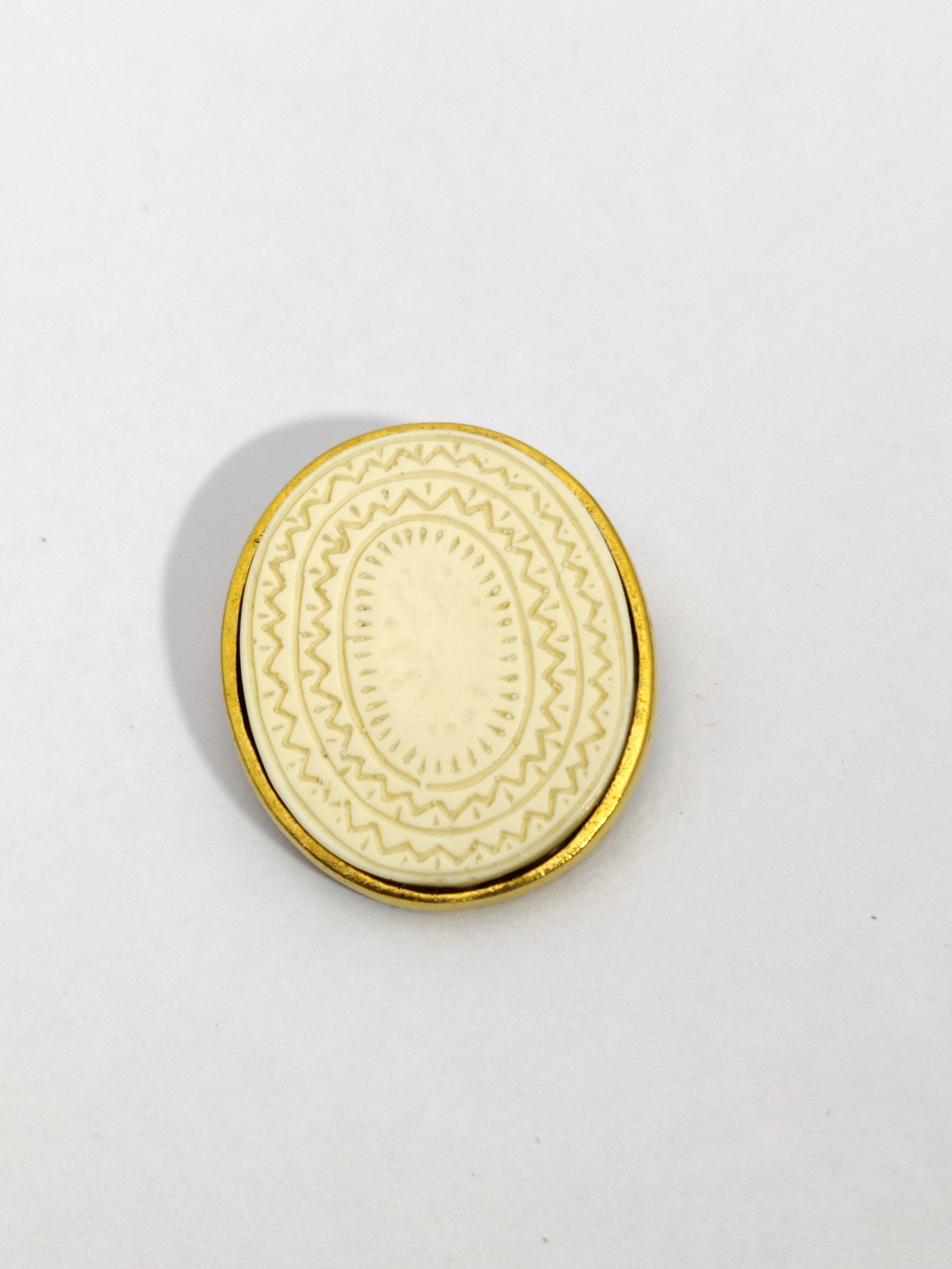 Broche Ruban Noué En Métal Doré Brossé – Signée G.R. (Georges Rech), Occasion Bel état