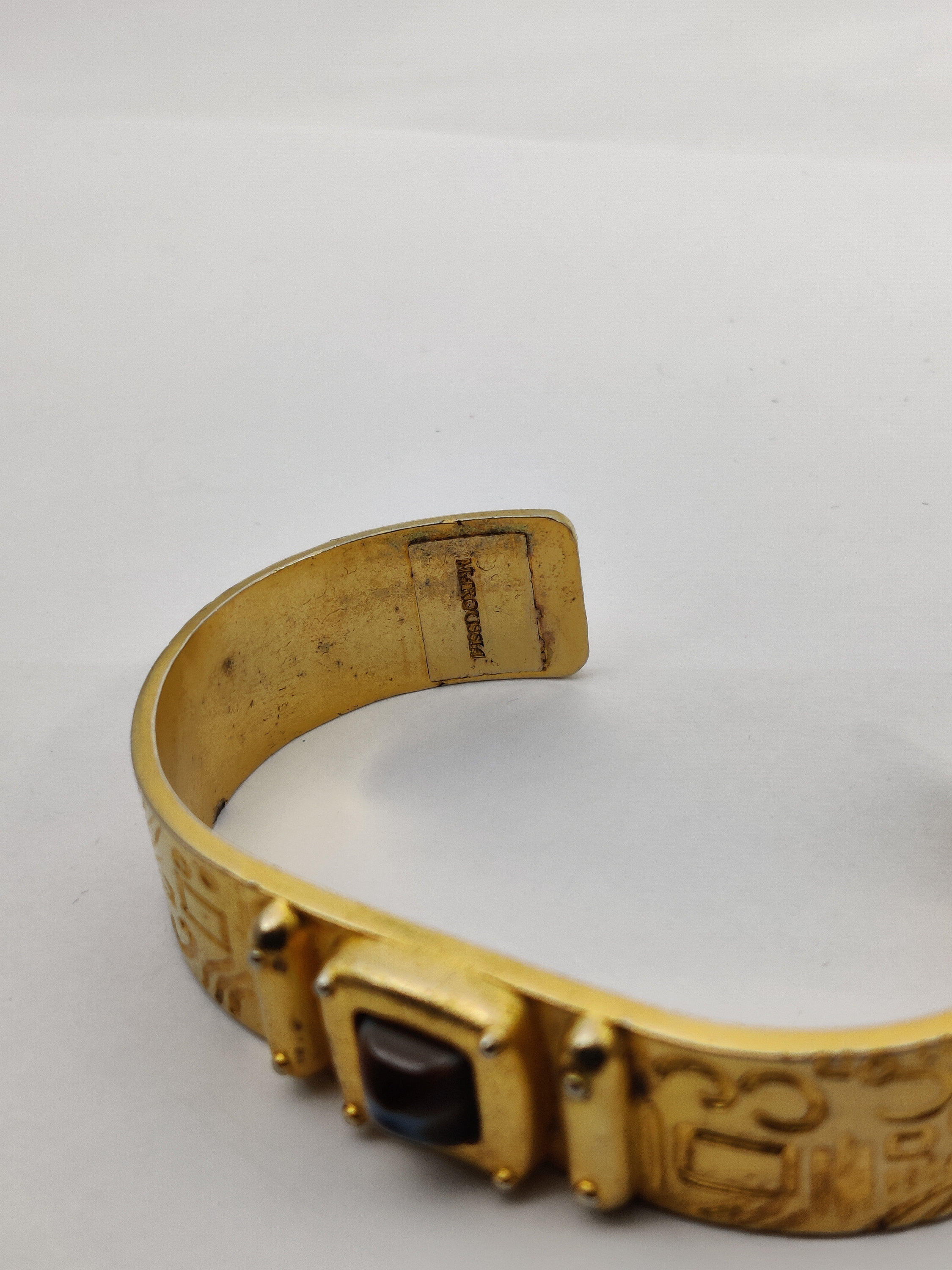 Bracelet Manchette Vintage Signé MAROUSSIA - Métal Argenté, Occasion