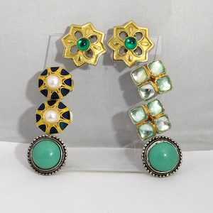vintage green clip-on earrings