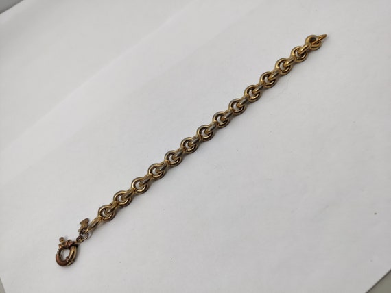 signed AGATHA vintage bracelet with gold metal ch… - image 5