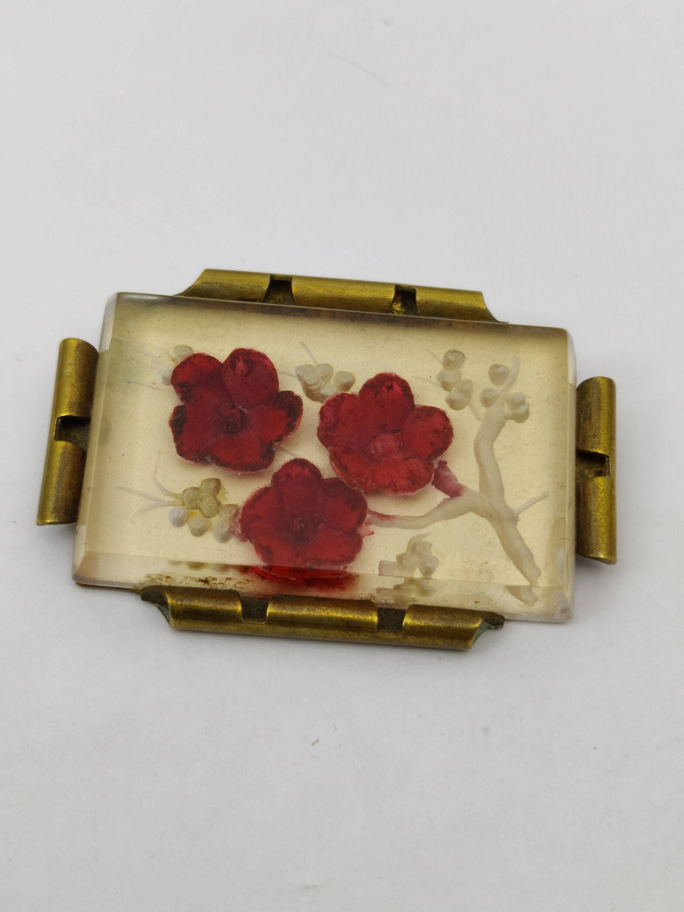 Broche Vintage Dorée En Forme De Bouquet De Fleurs - Signée J2G - Bon état Occasion