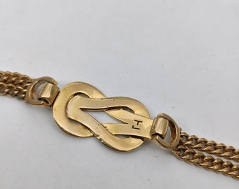 Bracelet Vintage Ted Lapidus Années 1970 - Lettres - Métal Argenté - Très Rare Et Signé