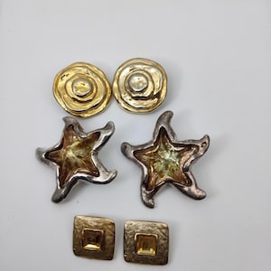 signées JACKY DE G Made In France ces boucles d'oreilles clips vintage
