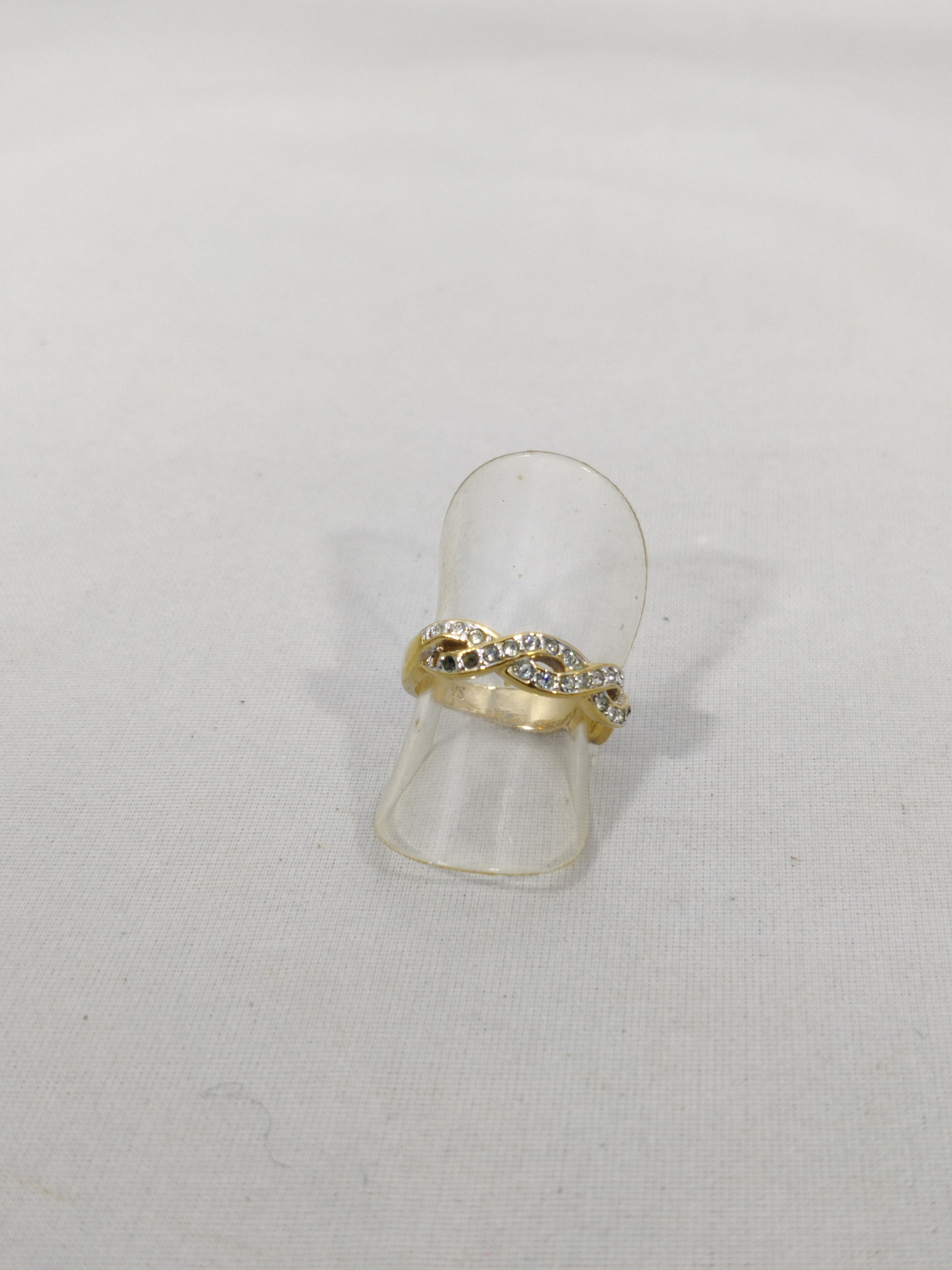 Signed M S Vintage Ring in Zirconium Oxide and Gold Metal Etsy