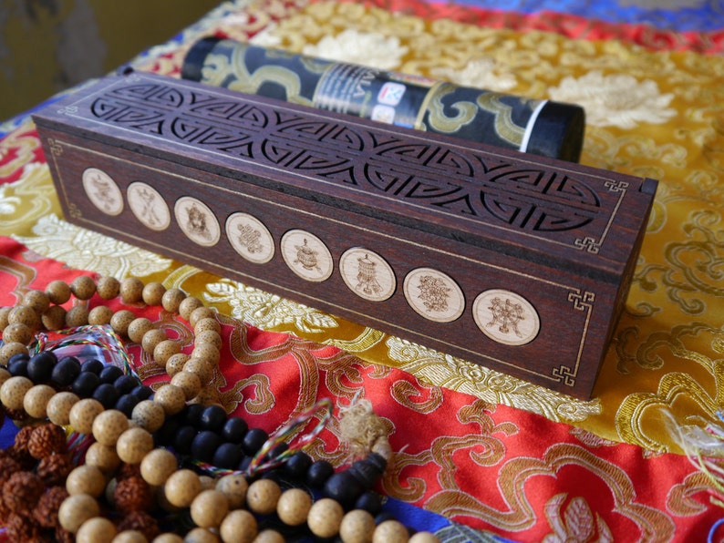 Incense Burner Box Fire Safe Eight Auspicious Signs Natural Etsy