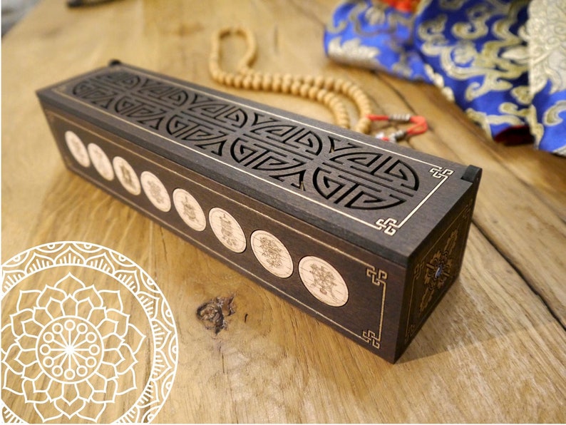 Incense Burner Box Incense Holder With Eight Auspicious Sign. Etsy