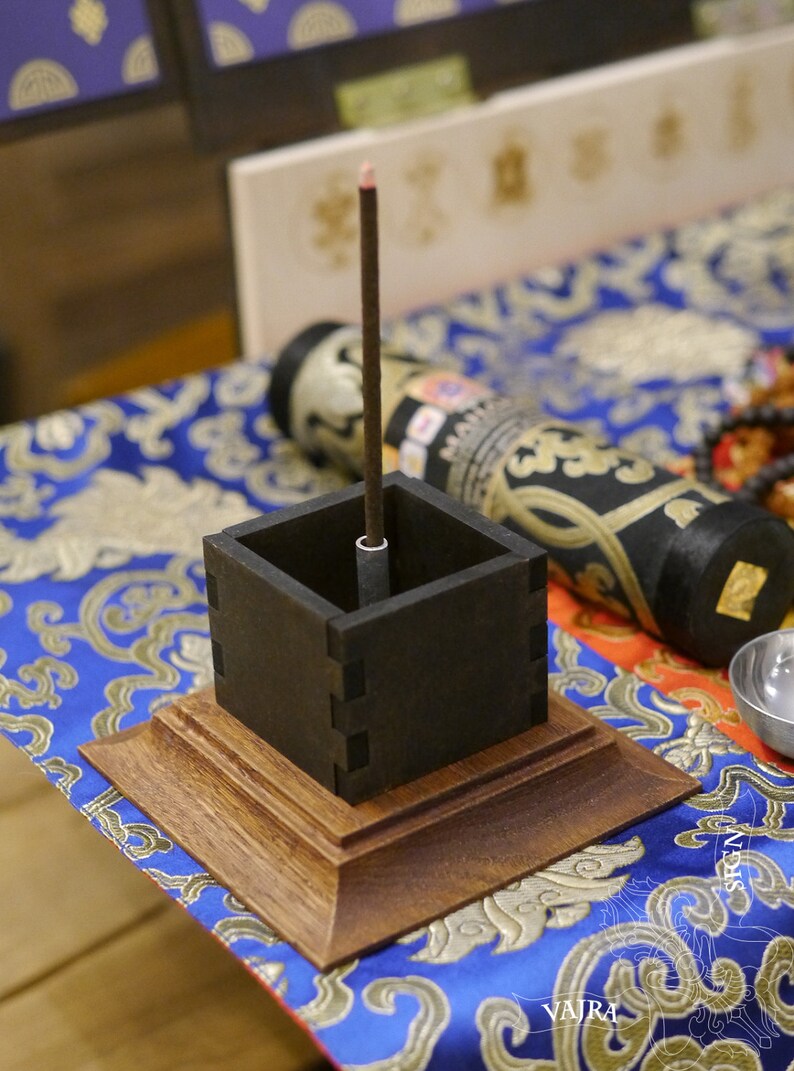 Tower Incense Burner Ash Catcher Natural Wood Tibetan Etsy