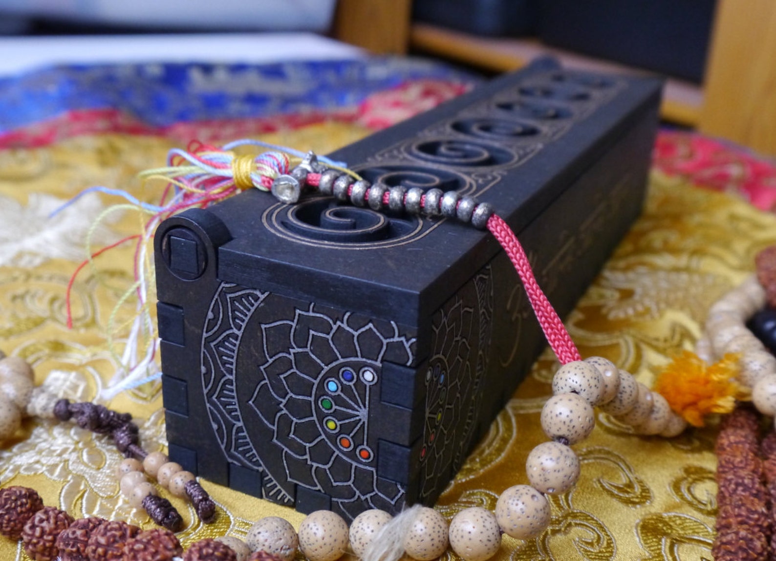 Incense burner box Hand painted Om shanti shanti Etsy
