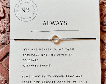 Always Silver Bracelet Meaningful Gift Bridesmaid gifts Wife Partner Sister Mom Cousin Grandma Sympathy Loss Remembrance Jewelry Friendship