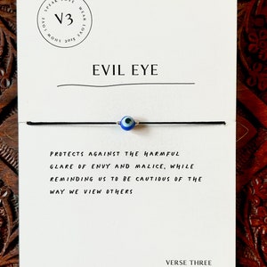 Bracciale dell'amicizia in vetro Evil Eye, regalo ideale per la protezione di un amico adolescente, gioielli minimalisti significativi, regalo premuroso. Bracciale impermeabile
