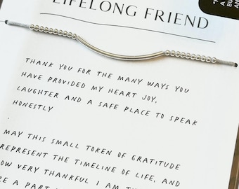 Bracelet d'amitié réglable en argent sterling avec perles : un cadeau bien pensé avec des bijoux personnels