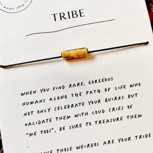 Tribe Agate Friendship Bracelet Group Friend Gift Unique Bridesmaid Funny Friendship Gift Friendship Bracelet Bohemian Love My Tribe image 2