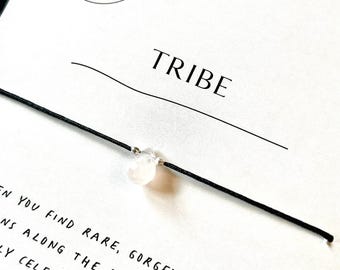 Cadeaux personnalisés amusants pour un groupe d'amis : bracelet réglable en argent sterling avec quartz rose