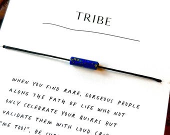 Bracelets d'amitié tribu lapis : cadeau de bijoux amusant et significatif pour un groupe d'amis