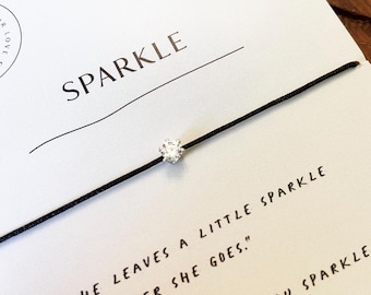 Cadeaux inspirants pour adolescents/filles : bracelet minimaliste en argent sterling avec diamants de laboratoire