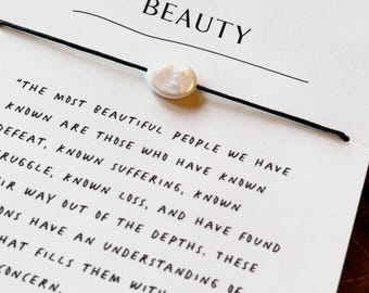 Bracelet réglable en argent sterling avec perles d'encouragement | Des cadeaux significatifs pour elle