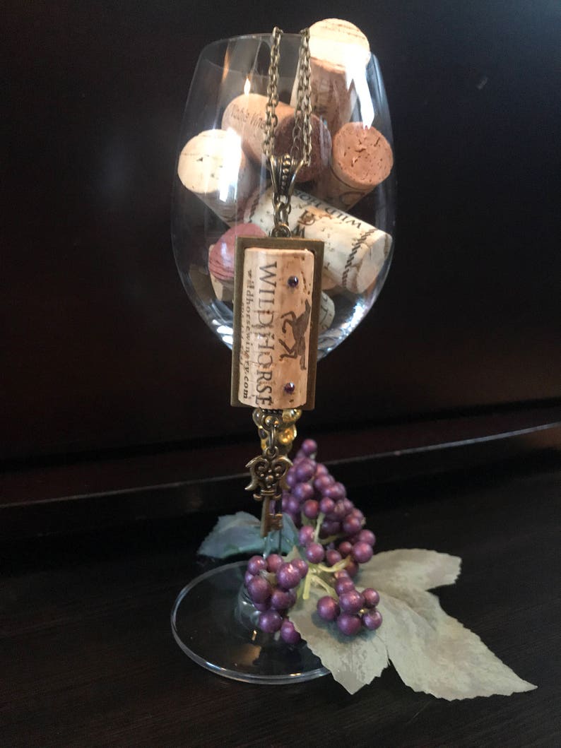 Custom Wine Cork Necklace/wine Cork Jewelry/wine Charm Etsy