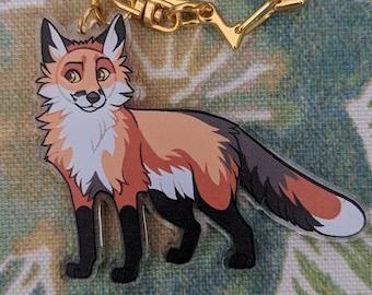 Red Fox - Acrylic Keychain - 2.5 Inches