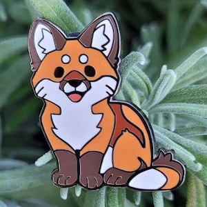 Red Fox Pin - Hard Enamel Pin - 1 inch