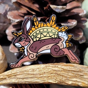 Rabbit Pin - Hard Enamel Pin - 1.75 Inch