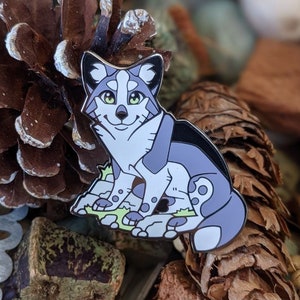 Platinum Fox - Hard Enamel Pin - 2 Inch