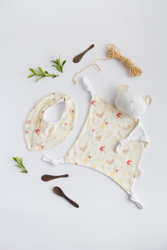 100 Knit Cotton Musician Print Baby Toy Comforter Bandana Etsy
