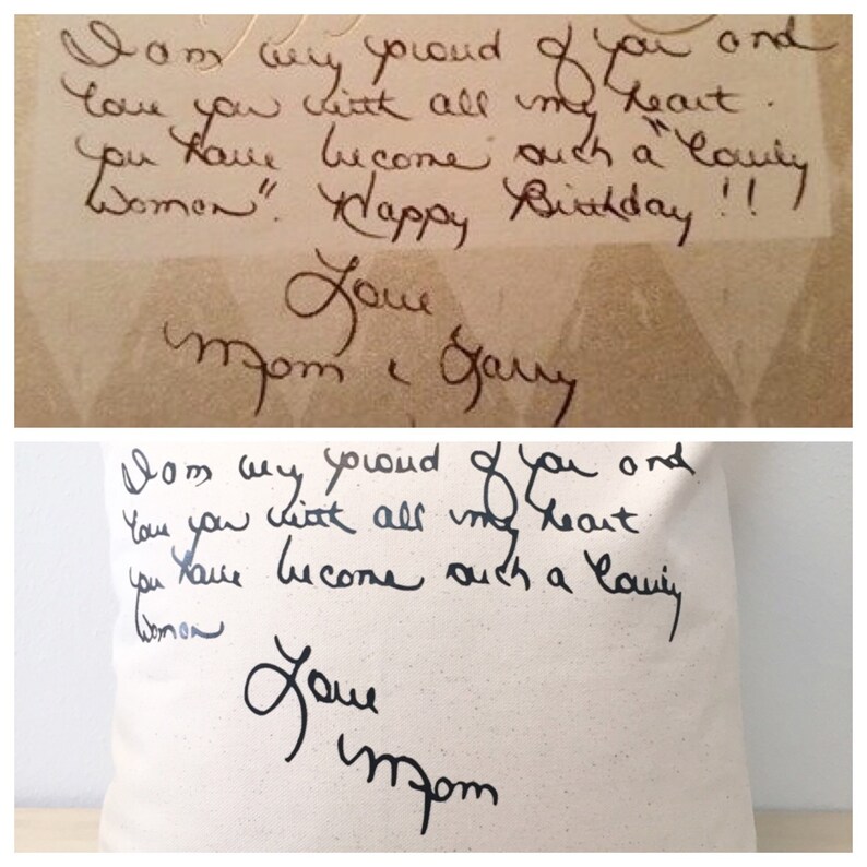 Pillow Cover ONLY Loved One's Handwriting Pillow In Etsy