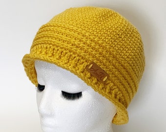 Yellow Crochet Cloche Hat - Perfect for Spring or Summer - Great Gift for Teen or Mom