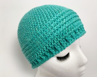 Blue Crochet Cloche Hat - One of a Kind - Perfect for Spring or Summer - Great Gift for Teen or Mom