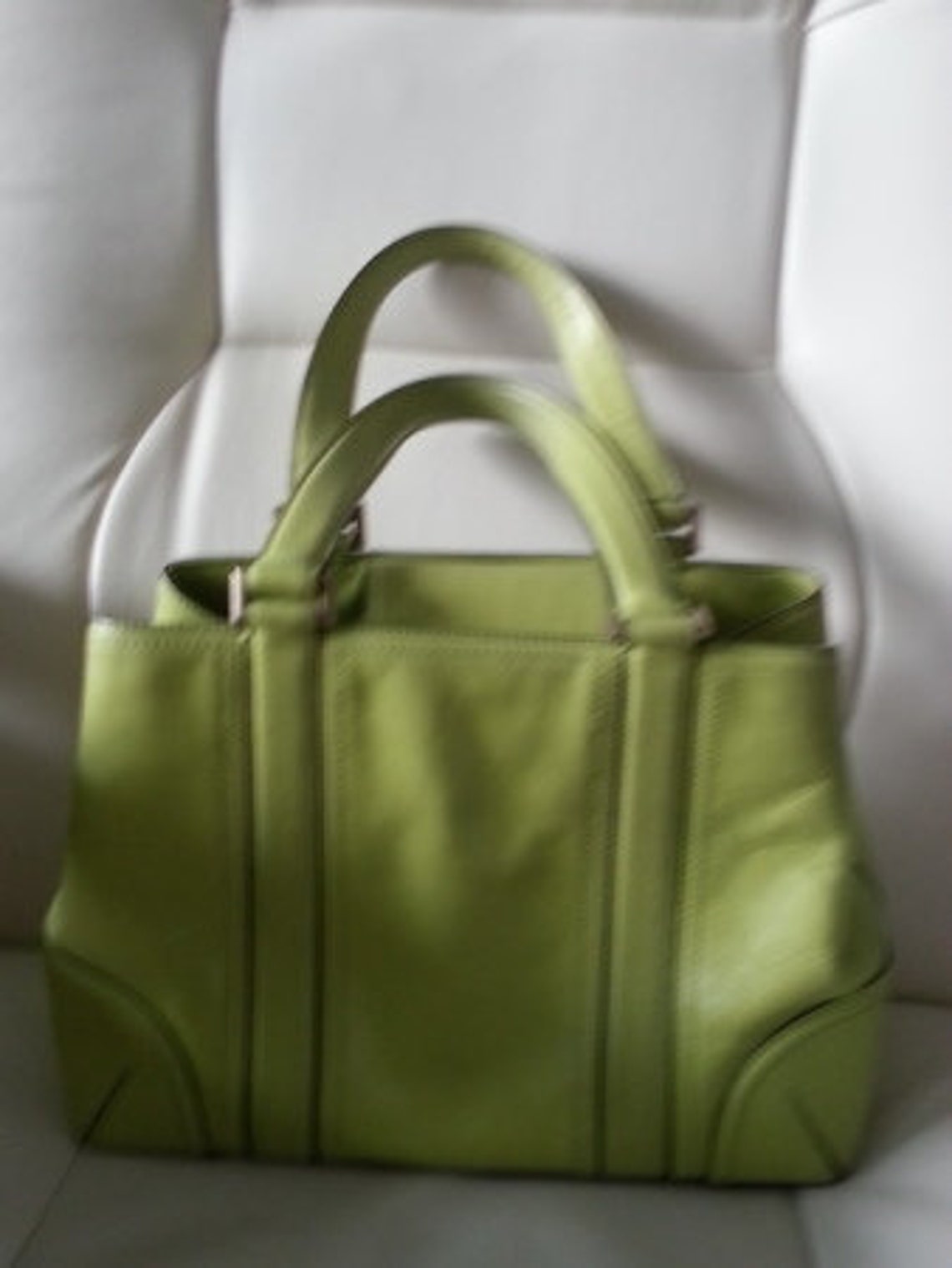 Fab Ellen Tracy Green Leather Handbag Chic - Etsy