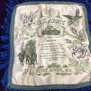 WWII  U.S. army vintage “mother” pillow sham Fort Knox KY