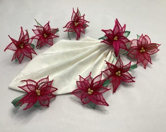 Poinsettia napkin rings