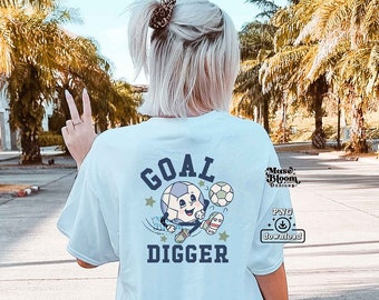 Goal Digger voetbal retro vintage sublimatie shirt ontwerp voor voetbalseizoen kleding