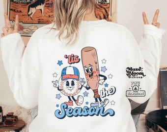 Retro Baseball 'tis the Season Mascots PNG Sublimation Design