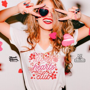 Sweethearts Club - Floral Valentines Day Design PNG Fichier pour sublimation