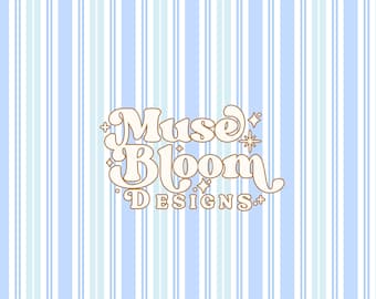 Pastel Blue Retro Pin Stripes Seamless Pattern Repeating File For Fabric Printing Sublimation