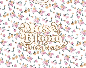Cottagecore Coquette Ditsy Floral Print Seamless Pattern - Design for Commercial Use - Witch Coordinate