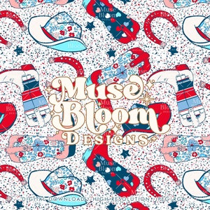Independence Floral - EE.UU. 4 de julio - Archivo de repetición de patrón sin costuras para impresión de telas - Archivo de sublimación - Papel digital - Uso comercial
